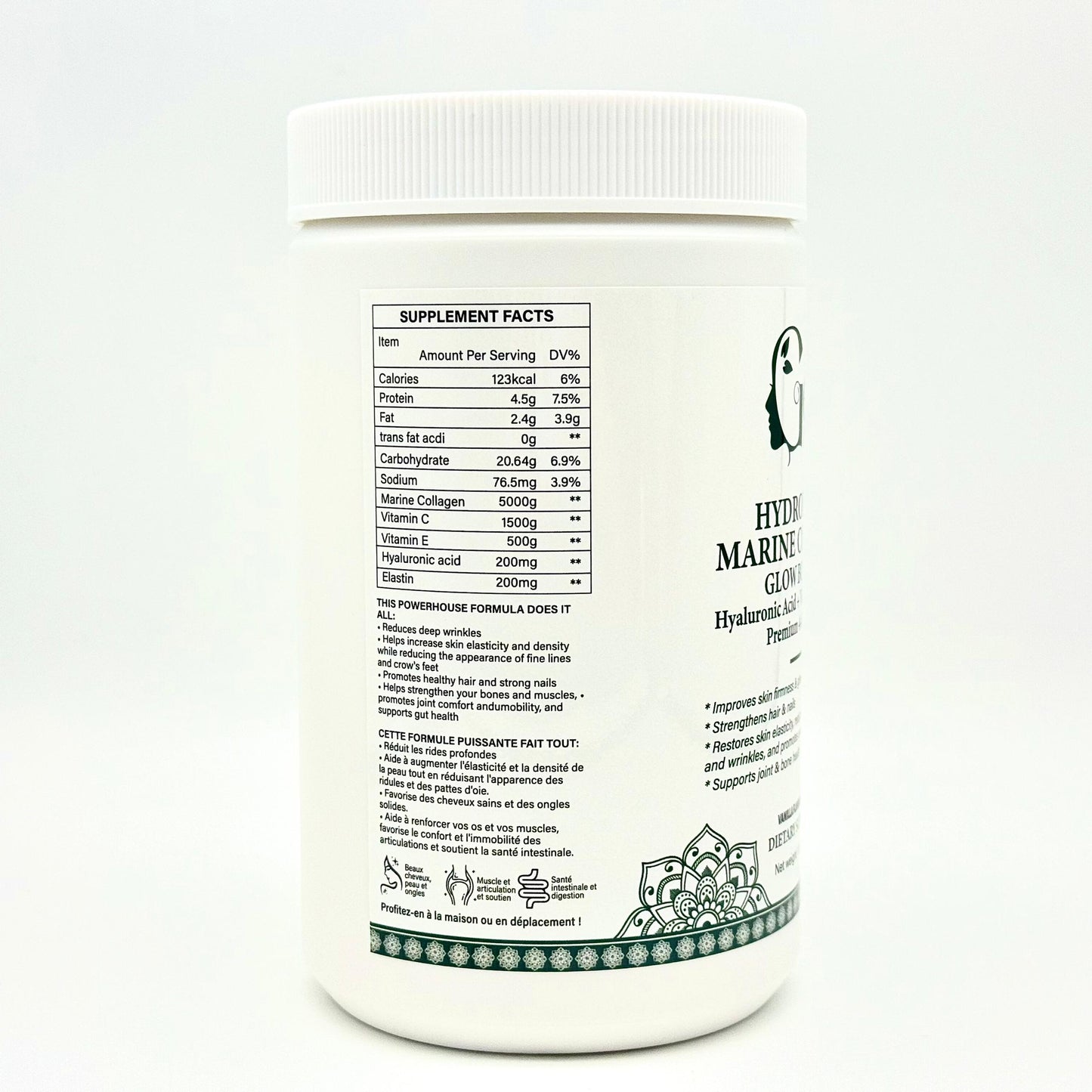 Hydrolyzed Marine Collagen 500g (Vanilla Flavoured) (3 month supply)