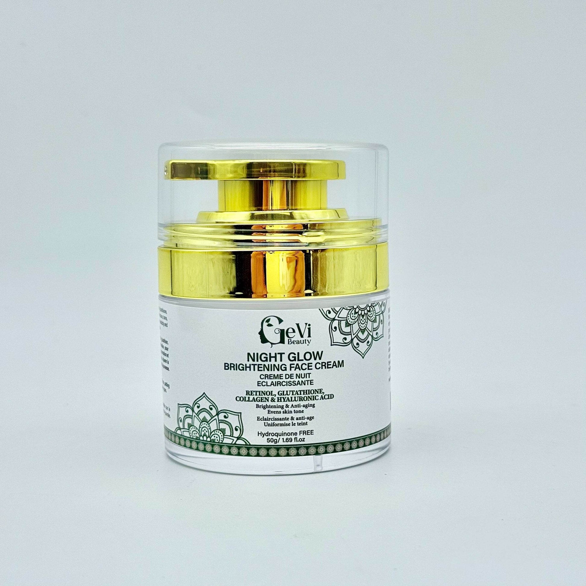 Brightening Night Cream/ Creme de Nuit Eclaircissante 50g - GeVi Beauty 