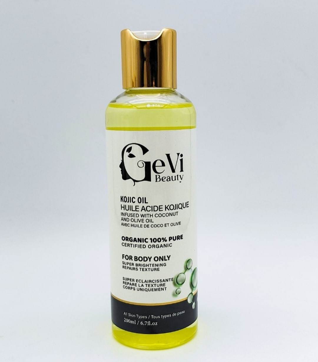 Kojic acid lightening Body Oil 200ml - GeVi Beauty 