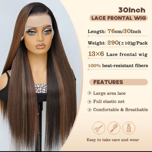 Diamond Sleek 30" Blend Hair Wig #1b (natural black)