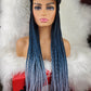 Satin Lined Braided Hat Wig (1b /dark blue/grey) - GeVi Beauty 