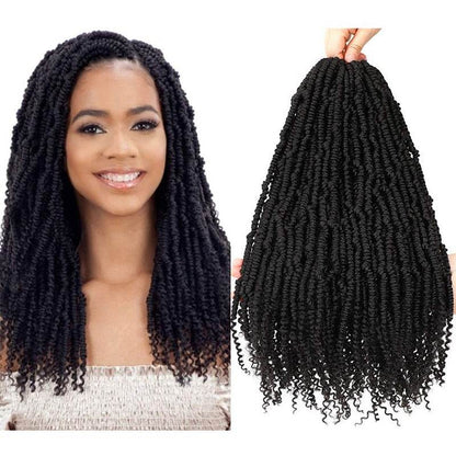 Bomb Twist Crochet Hair Extensions 18", #1b GV Hair Beauty 