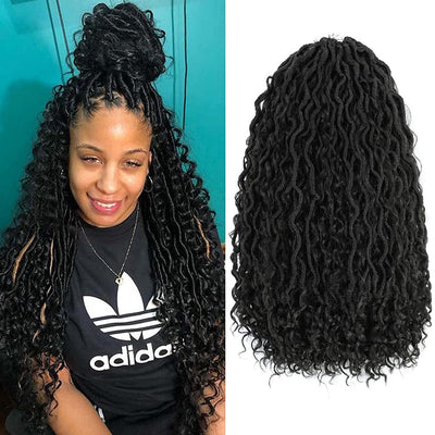 River Locs Curly Crochet Hair Extensions 18" colour 1b GV Hair Beauty